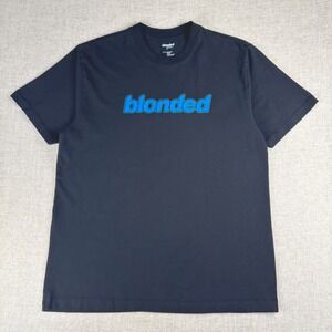Frank Ocean Blonded Logo Black Blue T-Shirt Size L Made‎ in USA